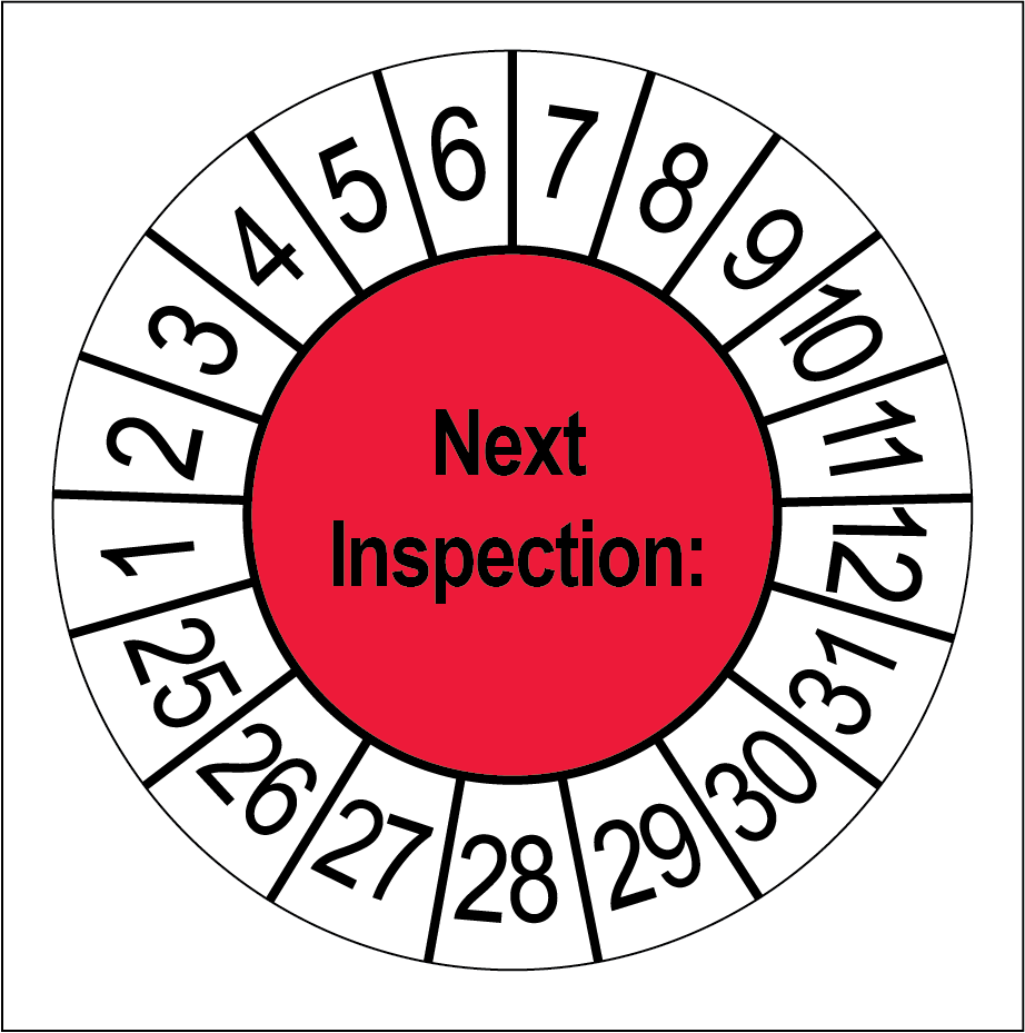 Next Inspection Keuringsstickers | 50 stuks (10 strips) | 35mm Rond | Vinyl - Ricard Pictogram stickers - 8718133058165