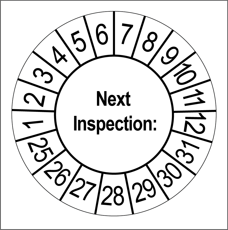 Next Inspection Keuringsstickers | 50 stuks (10 strips) | 35mm Rond | Vinyl - Ricard Pictogram stickers - 8718133058189