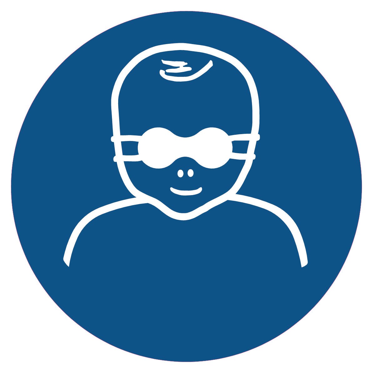 Gebodssticker oogbescherming voor kinderen, ISO 7010 M025