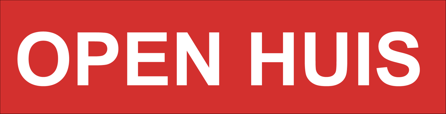 Open Huis sticker rood | 40 x 10 cm | 6 stuks - Ricard Pictogram stickers - 8718133053092