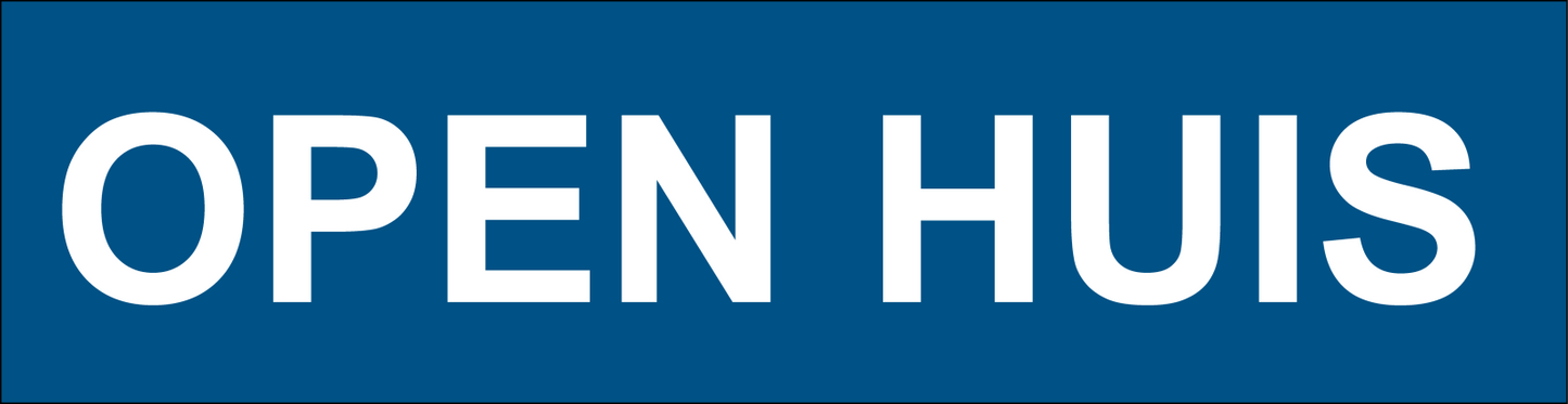 Open Huis sticker blauw | 40 x 10 cm | 6 stuks - Ricard Pictogram stickers - 8718133053214