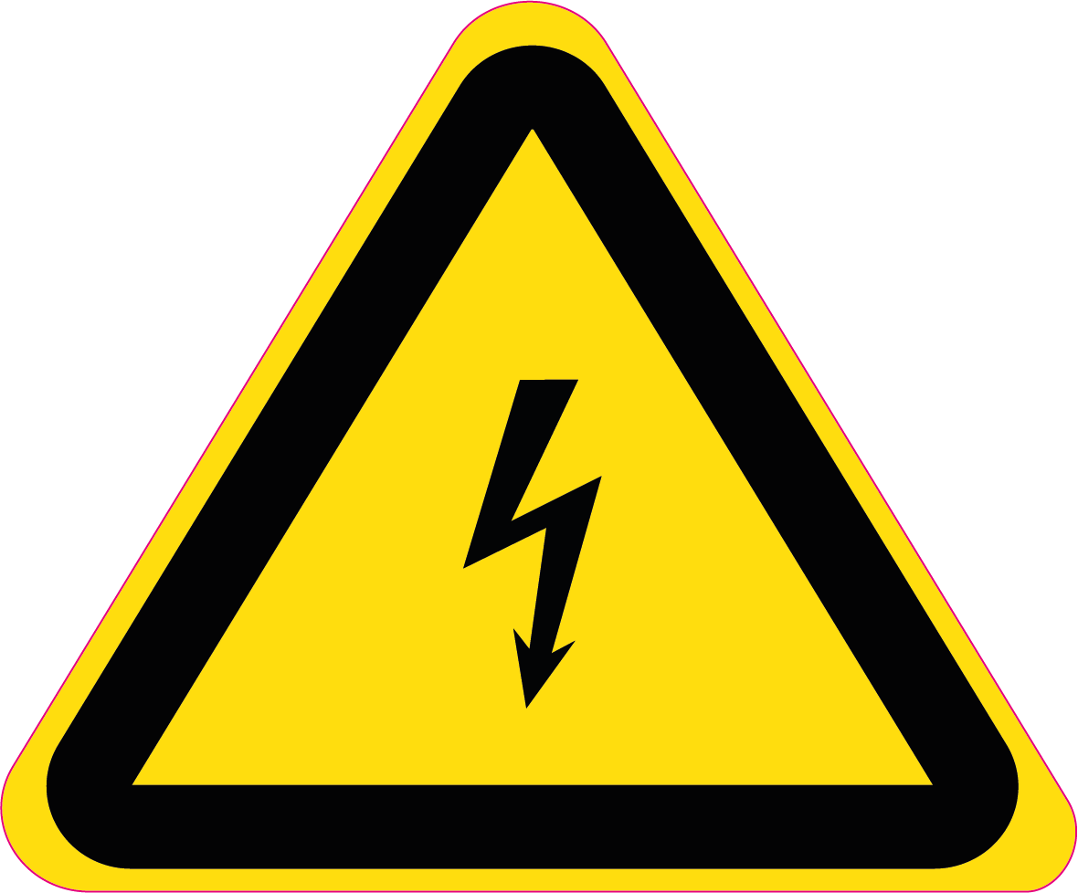 Waarschuwingssticker gevaarlijke elektrische spanning, ISO 7010 W012, 20 cm