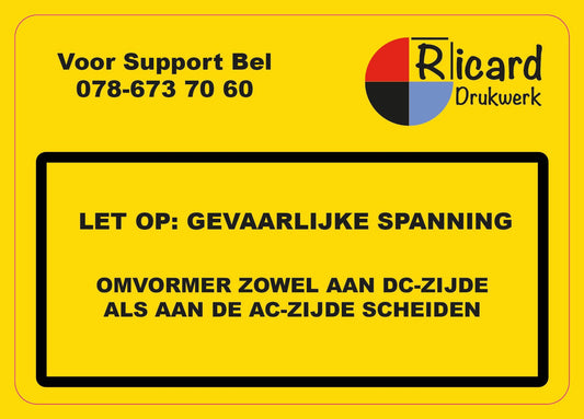 PV Sticker met eigen LOGO - U kunt uit onze teksten kiezen of hem zelf maken. 52 x 74mm - Ricard Pictogram stickers - 743693