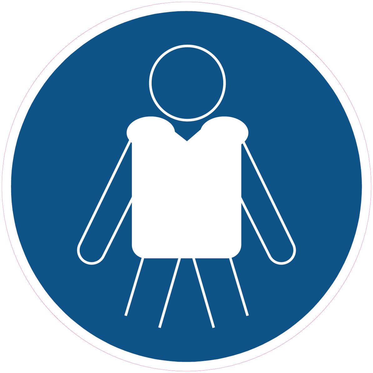 Gebodssticker reddingvest verplicht, ISO 7010 M053