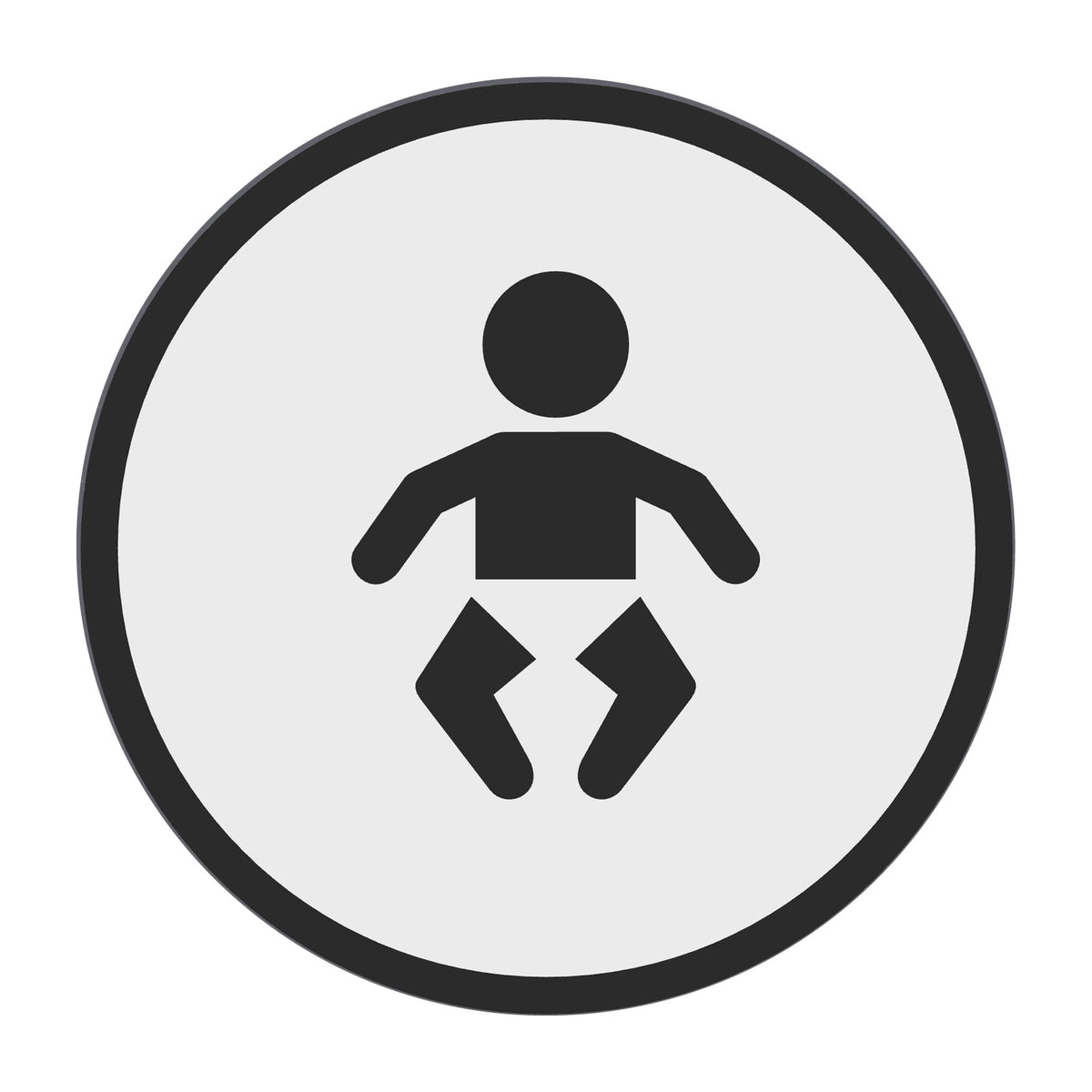 Bordje Baby verschonen, 12,5 cm rond, Wit-Zwart