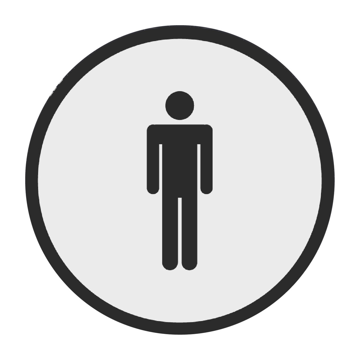 Toiletbordje Man, 12,5 cm rond, Wit-Zwart