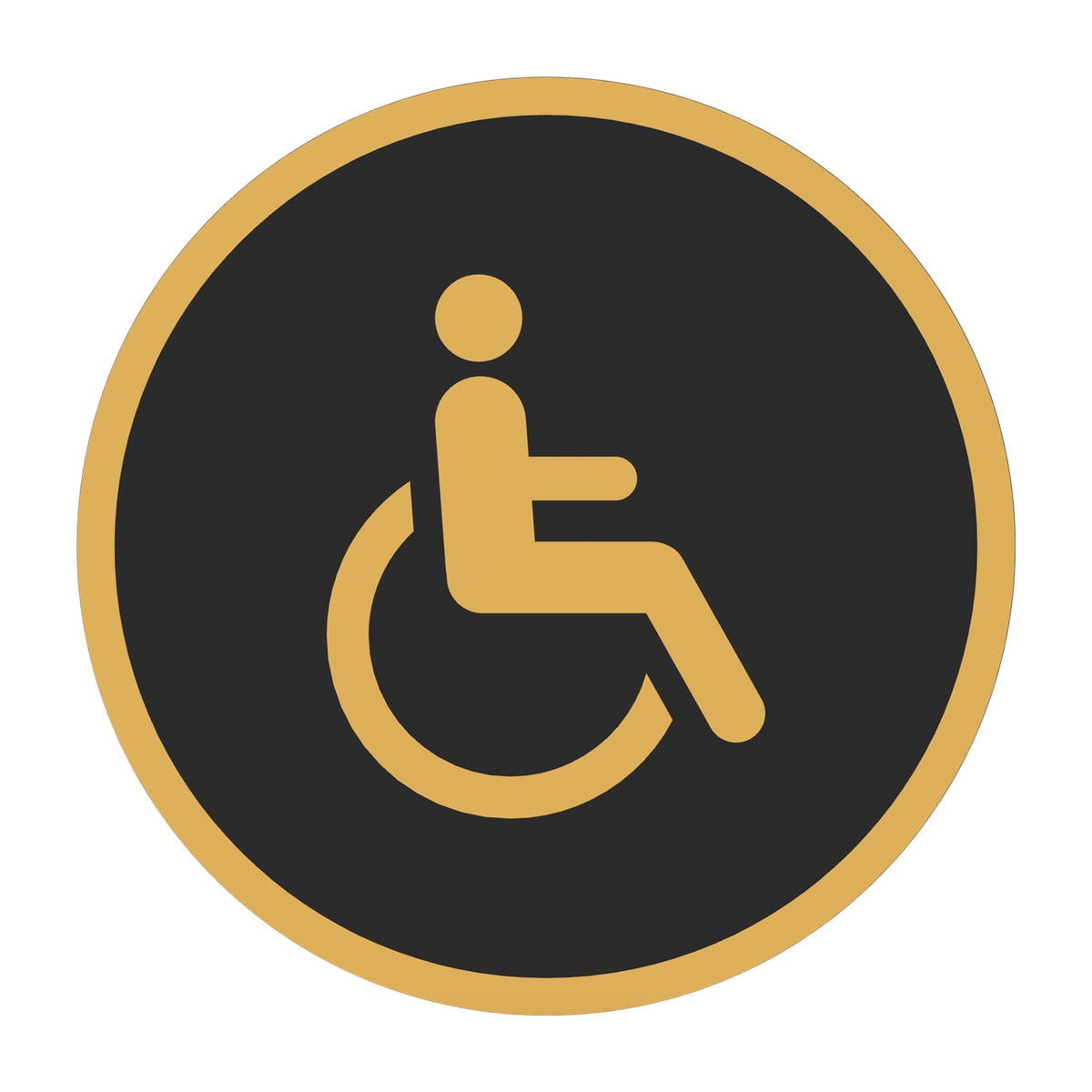 Toiletbordje Invalide, 12,5 cm rond, Zwart-Goud