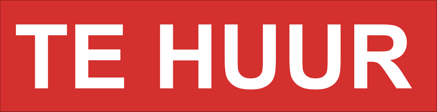 Te Huur sticker rood | 40 x 10 cm | 6 stuks - Ricard Pictogram stickers - 8718133053238