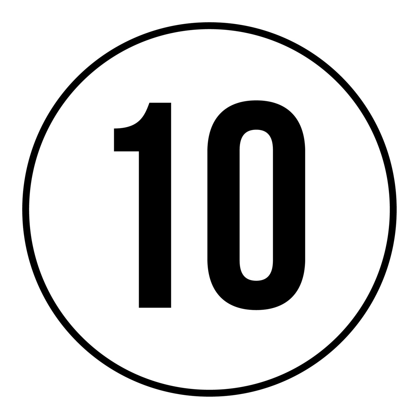 Tempo 10 KM Sticker | Weersbestendig | Vinyl - Ricard Pictogram stickers - 8718133054969