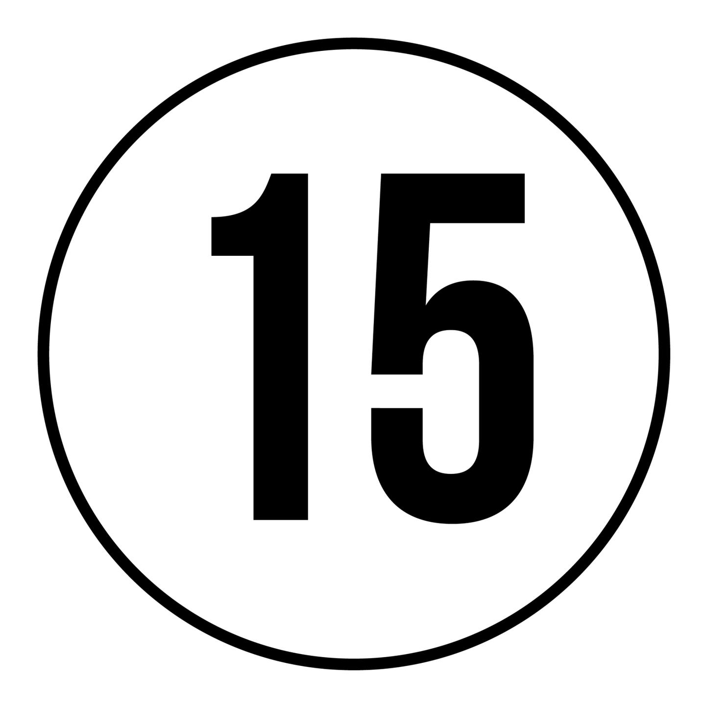 Tempo 15 KM Sticker | Weersbestendig | Vinyl - Ricard Pictogram stickers - 8718133054907