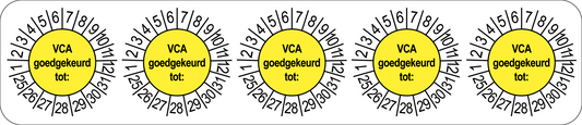 VCA Keuringsstickers | 50 stuks (10 strips) | 35mm Rond | Vinyl | Goedgekeurd - Ricard Pictogram stickers - 8718133053245