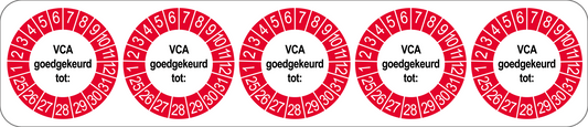 VCA Keuringsstickers | 50 stuks (10 strips) | 35mm Rond | Vinyl | Goedgekeurd - Ricard Pictogram stickers - 8718133053429