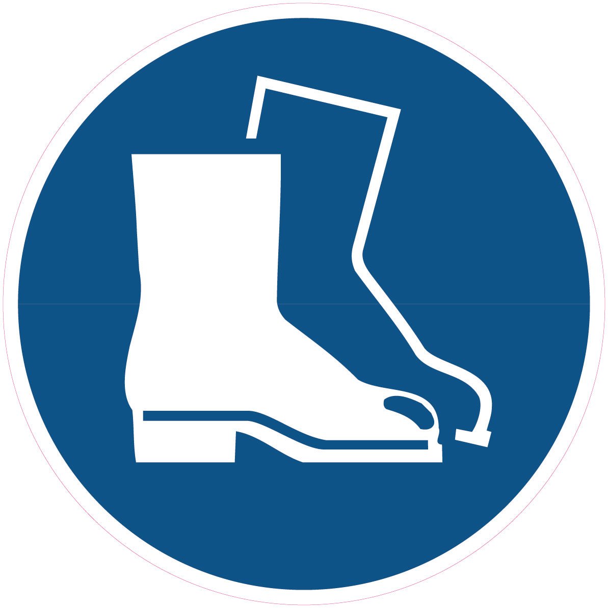 Gebodssticker veiligheidsschoenen verplicht, ISO 7010 M008