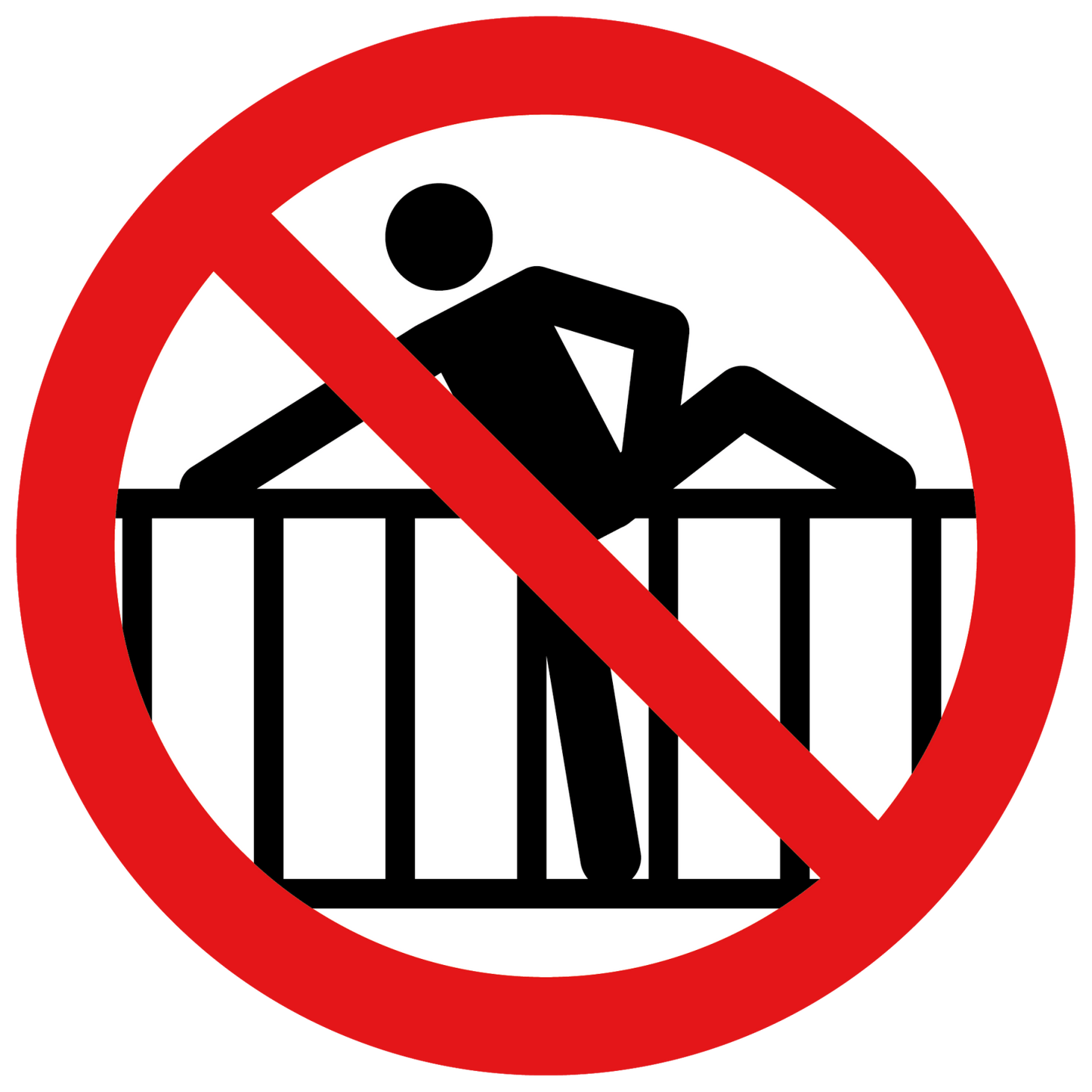 Verboden over het hek te klimmen stickers - Ricard Pictogram stickers - 8718133056284