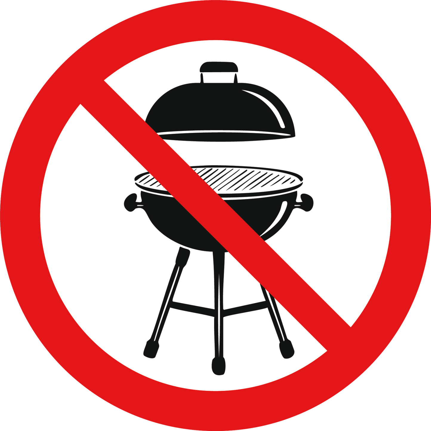 Verboden te barbecueën stickers | 10 Stuks 10 cm | Pictogram sticker | Vinyl