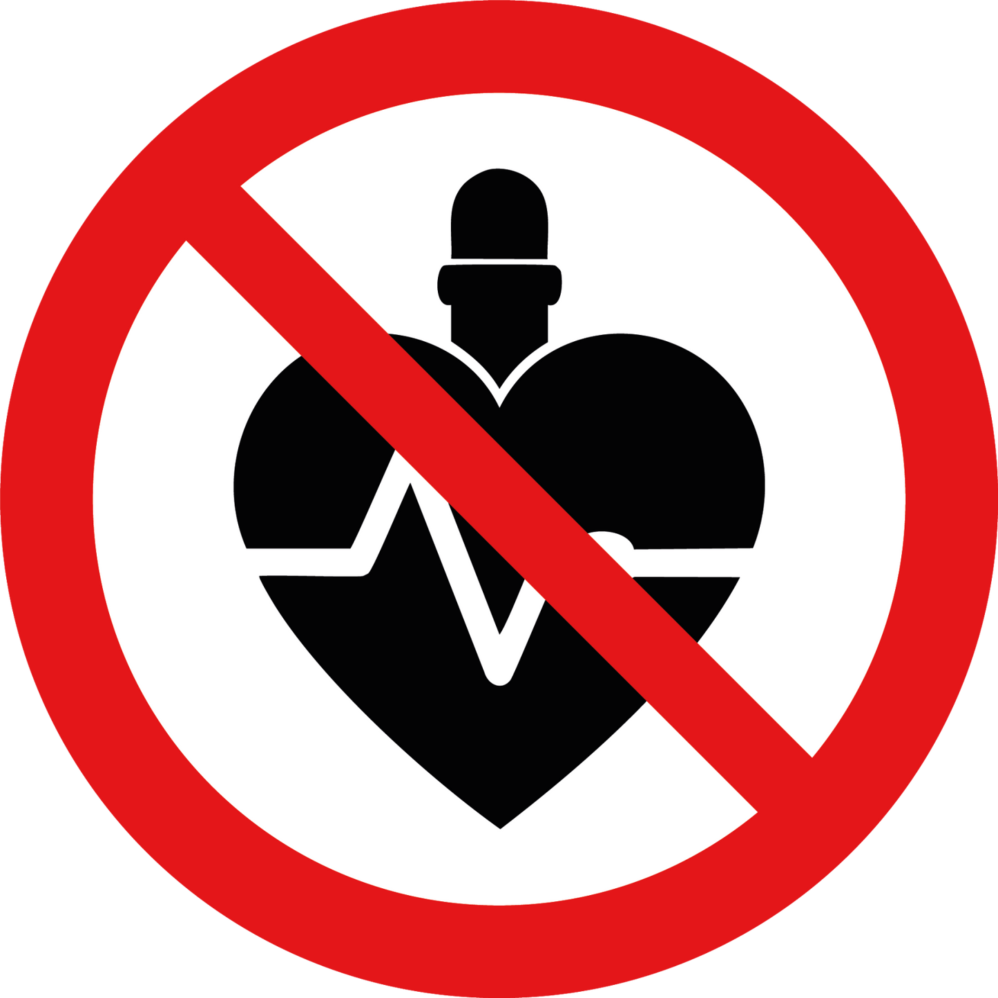 Verboden voor mensen met een pacemaker stickers - Ricard Pictogram stickers - 8718133055898