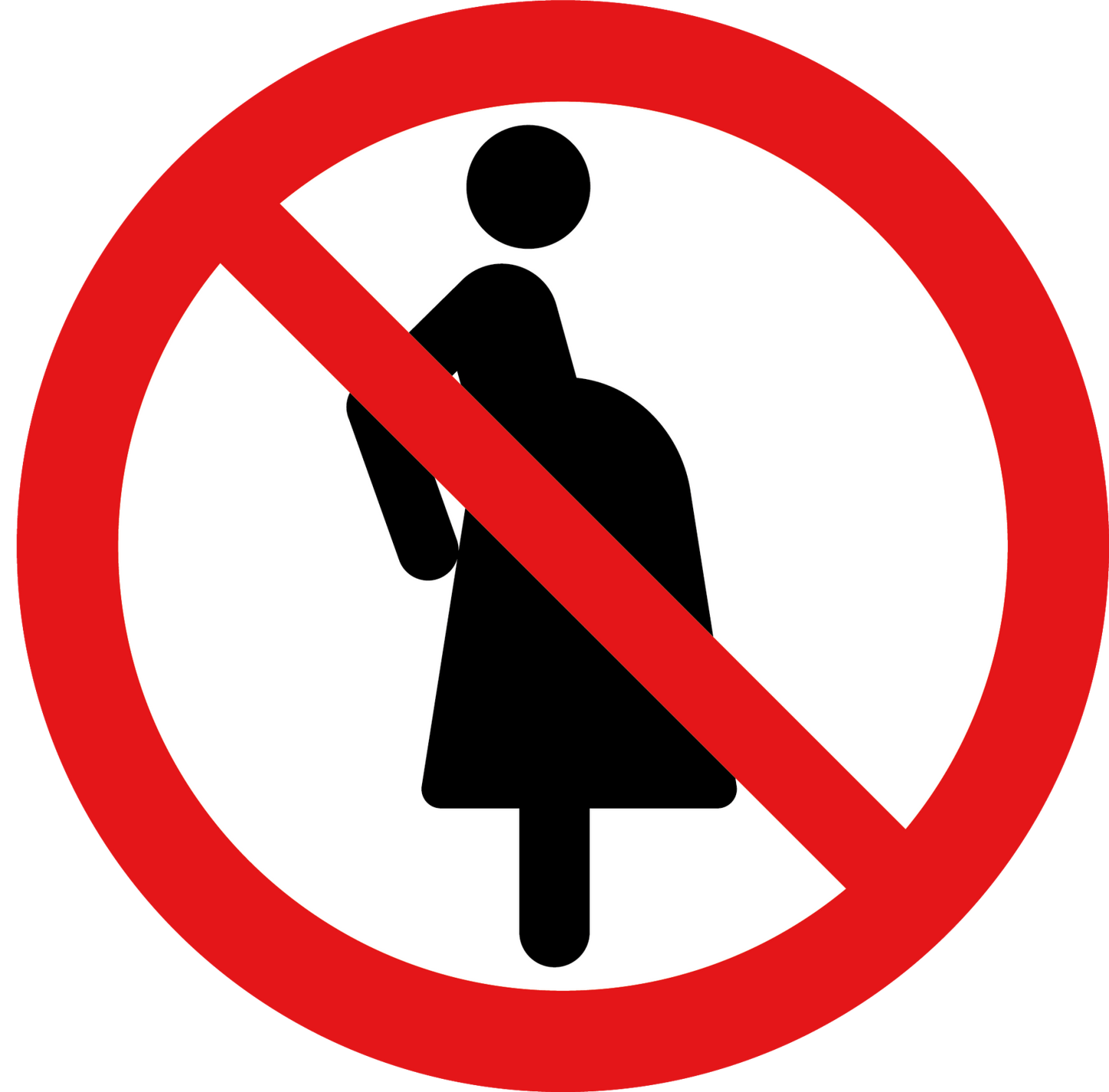 Verboden voor zwangere vrouwen stickers | Pictogram sticker | Vinyl | 15 Stickers van 5 cm