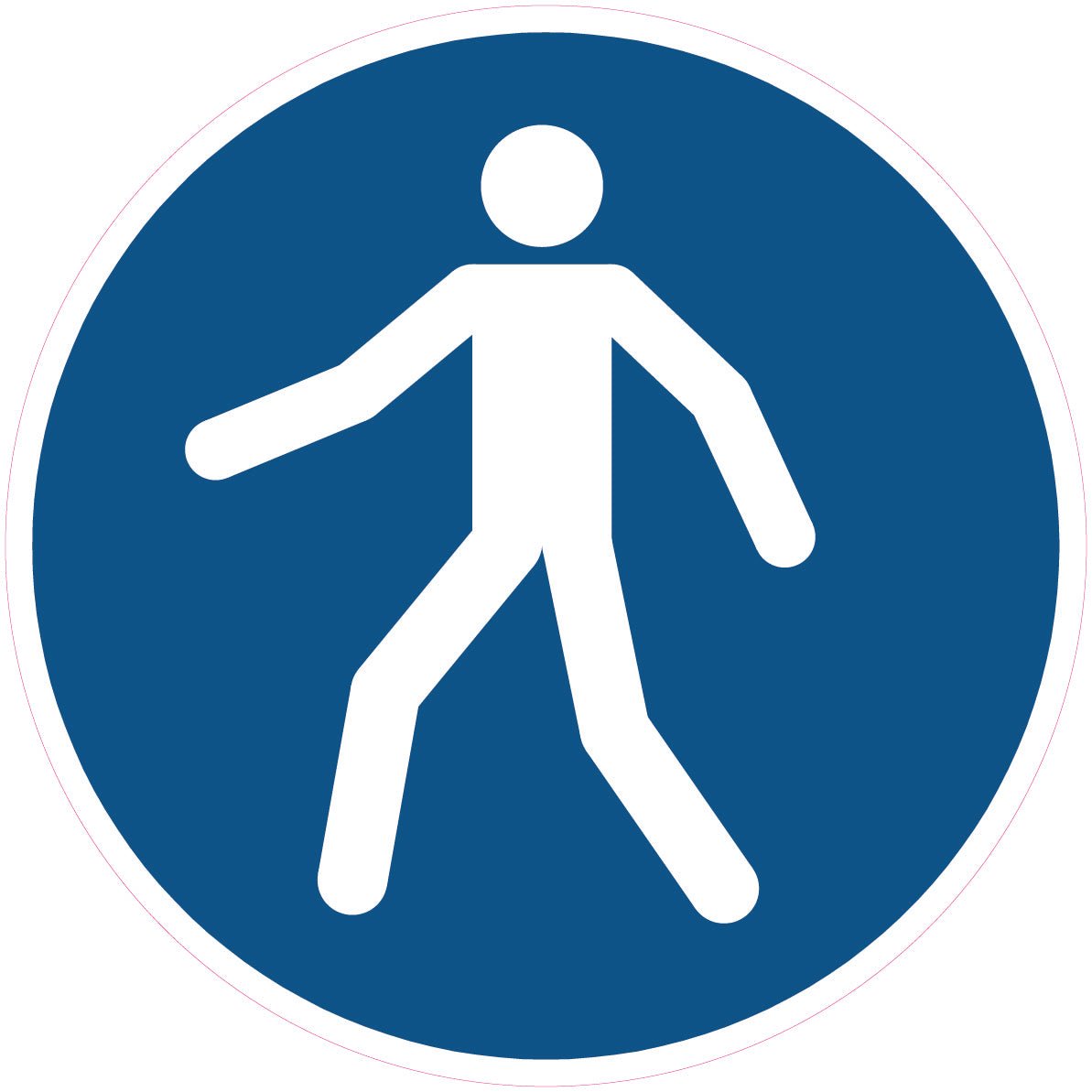 Gebodssticker verplichte doorgang voetgangers, ISO 7010 M024