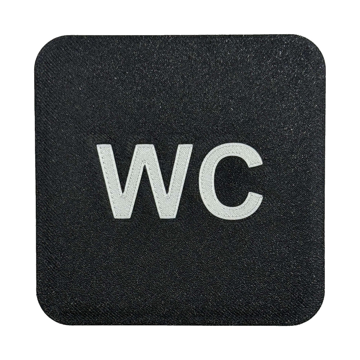 WC-bordje, 10 x 10 cm, Zwart-Zilver