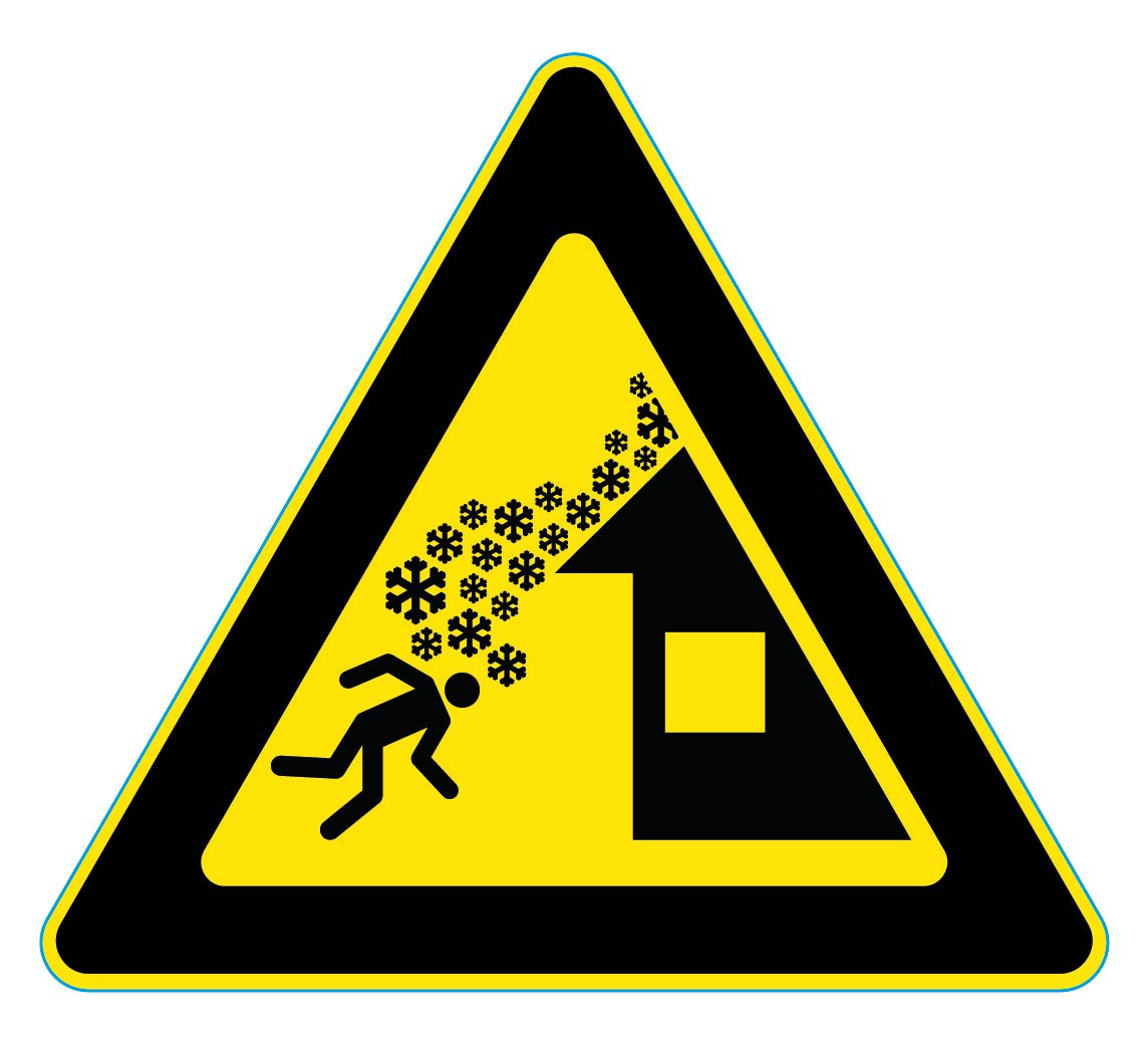 Waarschuwingssticker daklawine, ISO 7010 W040, 20 cm