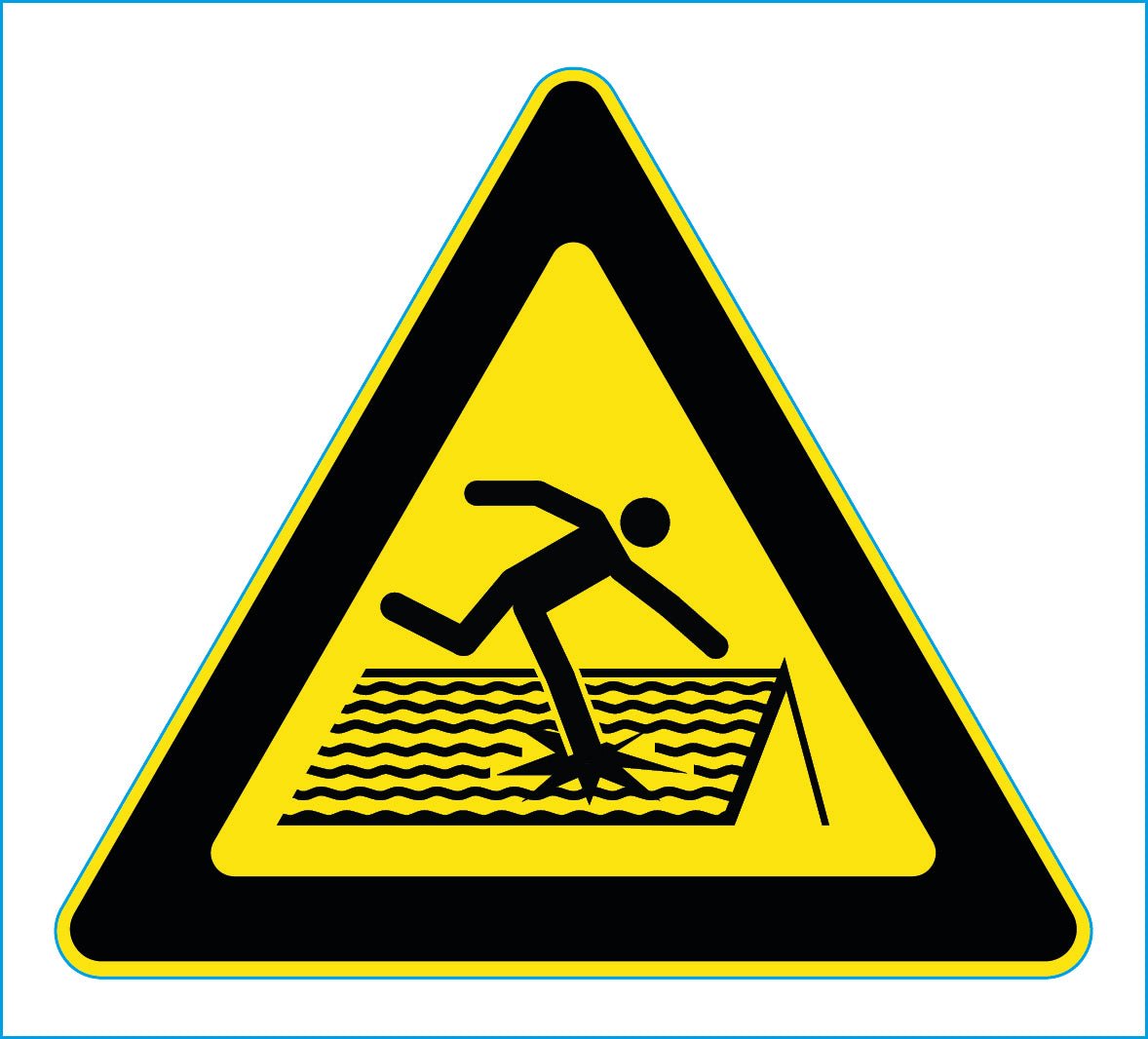Waarschuwingssticker breekbaar dak, ISO 7010 W036, 20 cm