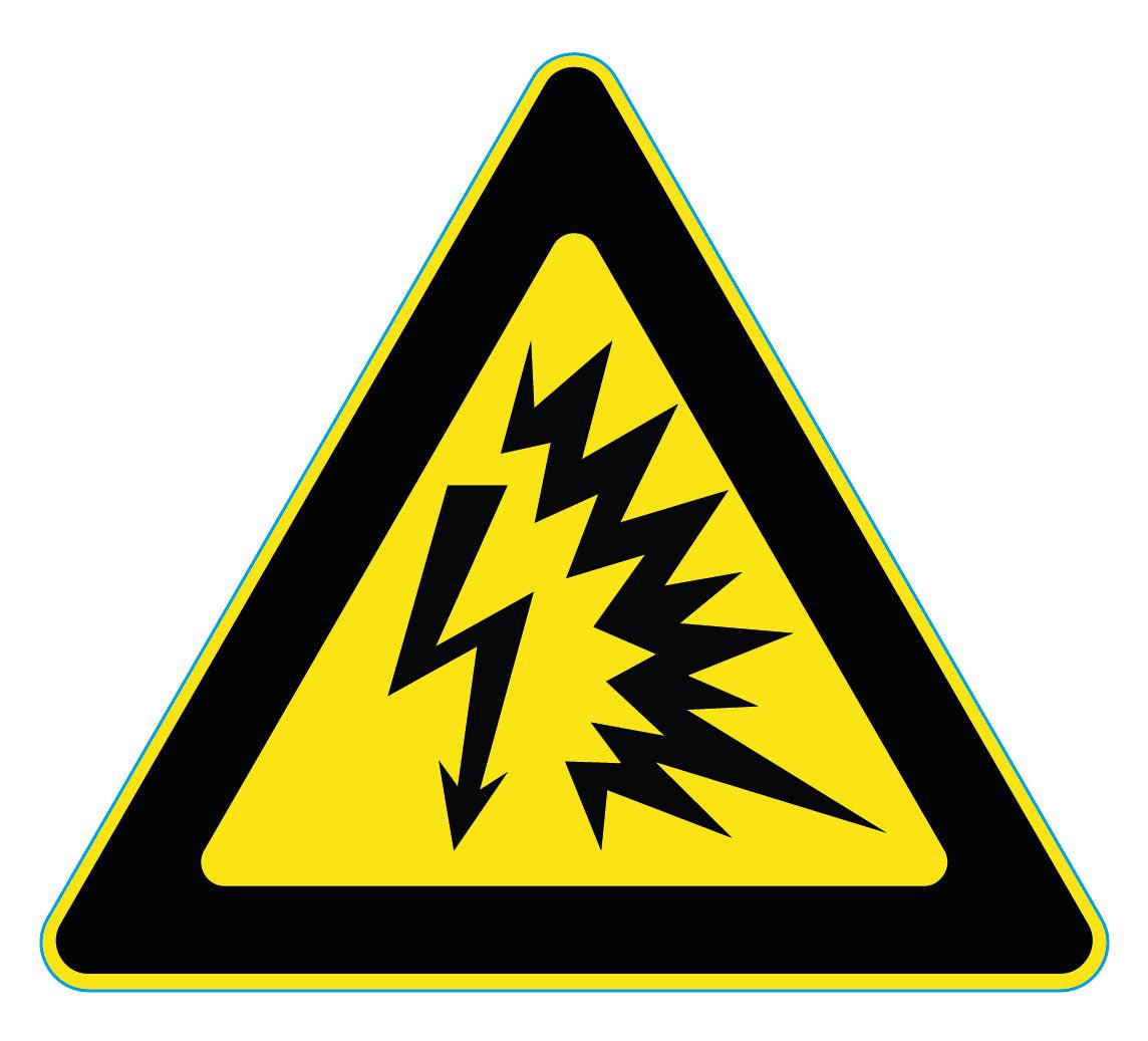 Waarschuwingssticker vlambooggevaar, ISO 7010 W042, 20 cm