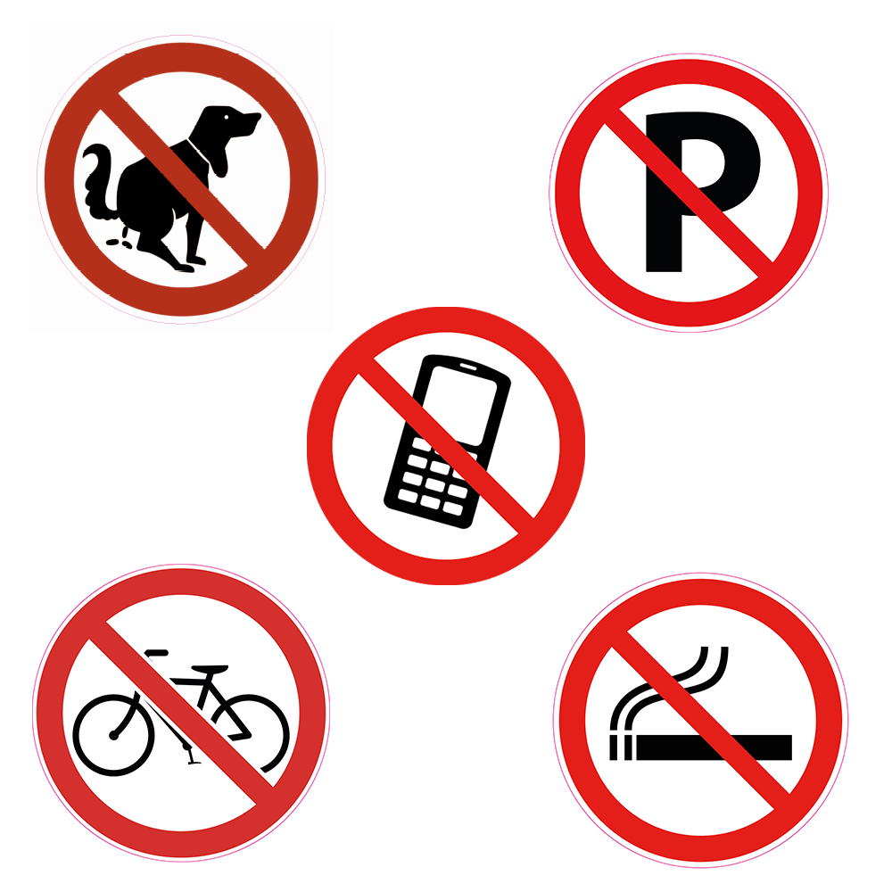 Verbod signs - Verboden - Niet toegestaan
