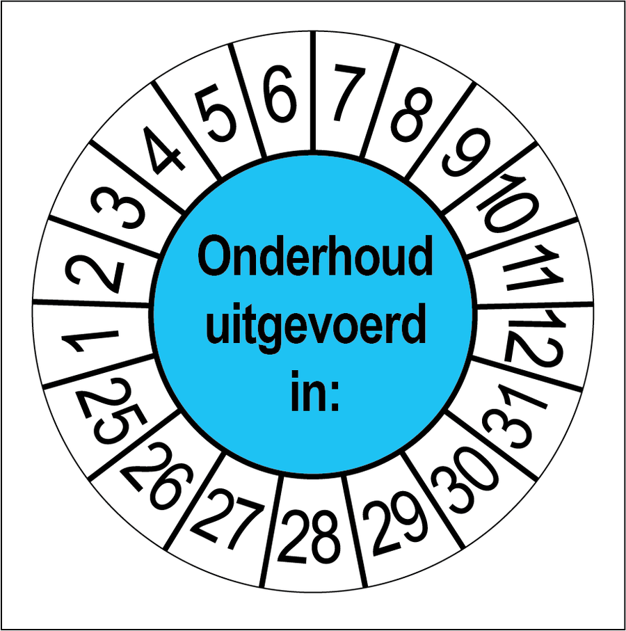 Keuringssticker Inspectie en onderhoud - Zonder specifieke norm