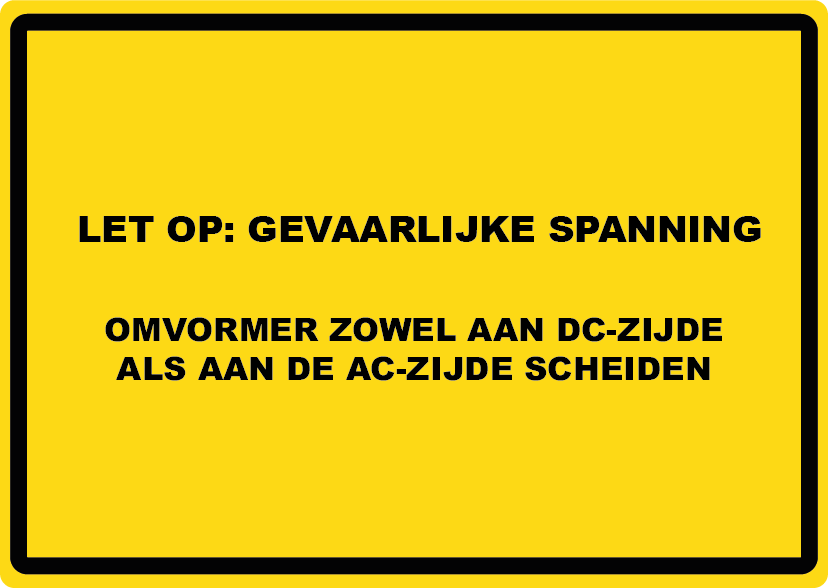 15x PV Sticker Omvormer NEN1010 - LET OP: Gevaarlijke spanning 74 x 52mm - Ricard Pictogram stickers -