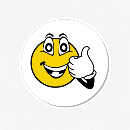 20x 3cm Rond Smile sticker Duim up - Ricard Pictogram stickers - 8718133041778