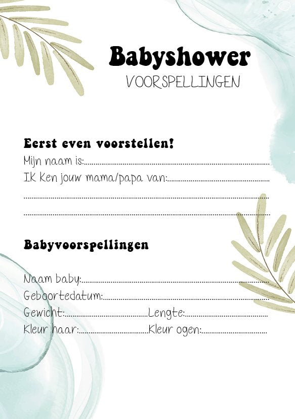 20x leuke babyshower invulkaarten (A5 formaat) babyshower 1 - Ricard Pictogram stickers -