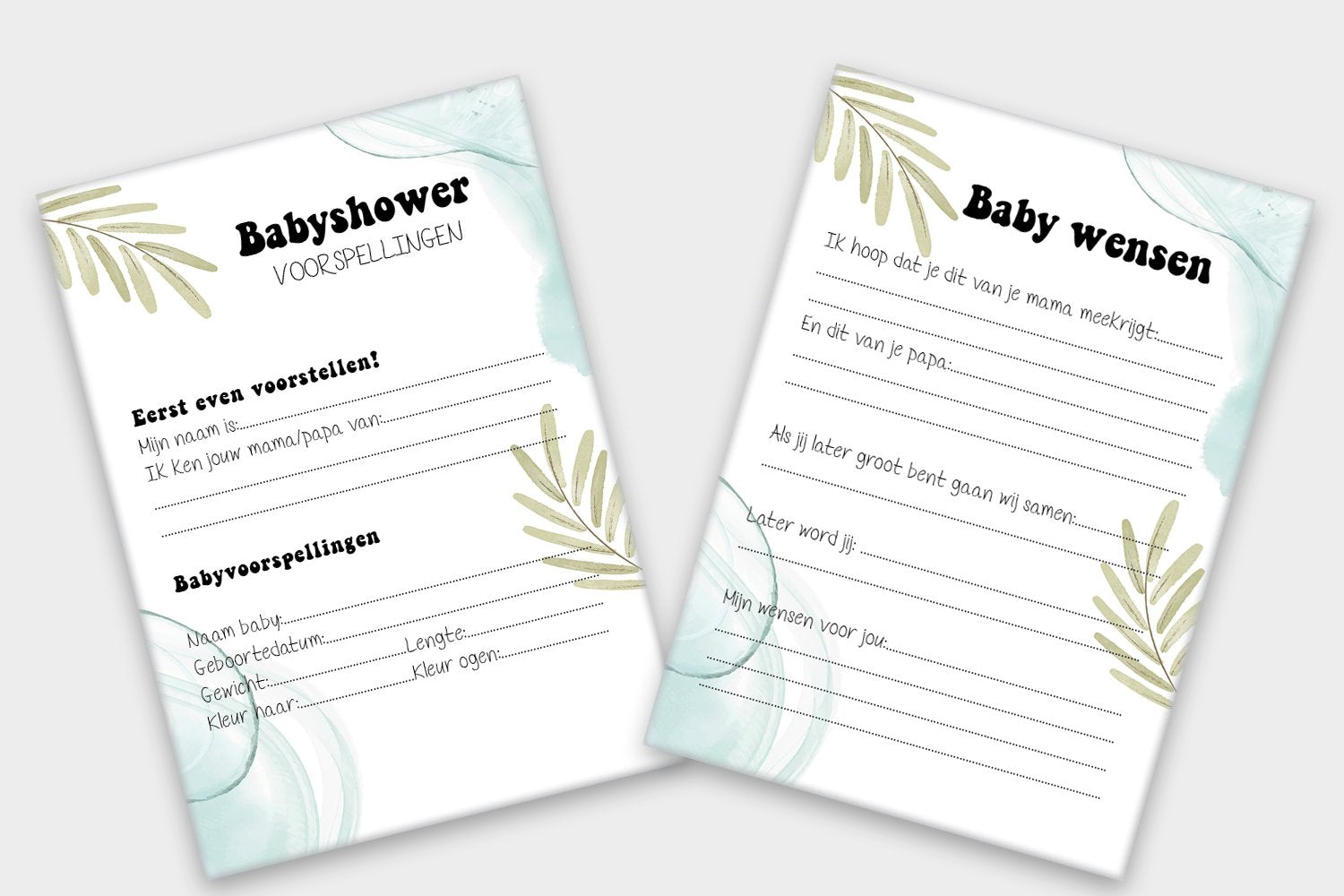 20x leuke babyshower invulkaarten (A5 formaat) babyshower 1 - Ricard Pictogram stickers -