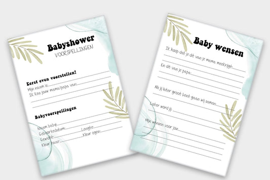 20x leuke babyshower invulkaarten (A5 formaat) babyshower 1 - Ricard Pictogram stickers -