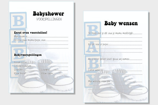 20x leuke babyshower invulkaarten (A5 formaat) babyshower 2 - Ricard