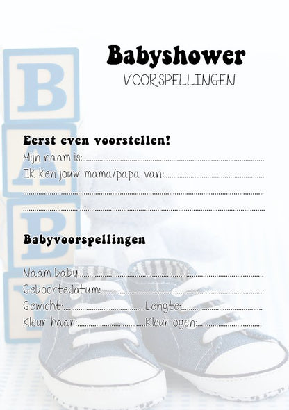 20x leuke babyshower invulkaarten (A5 formaat) babyshower 2 - Ricard