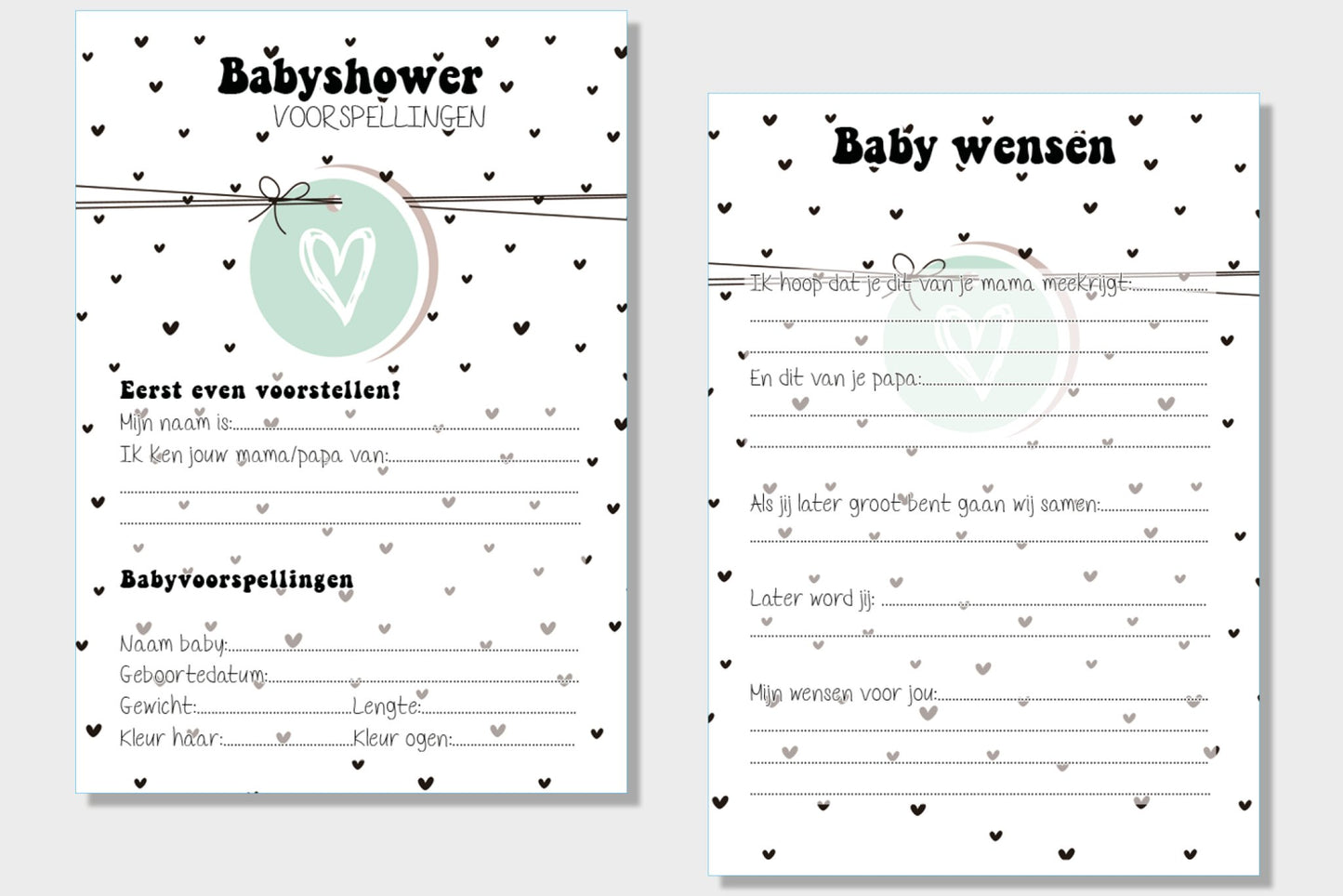 20x leuke babyshower invulkaarten (A5 formaat) babyshower 4 - Ricard