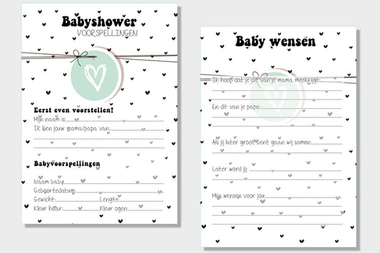 20x leuke babyshower invulkaarten (A5 formaat) babyshower 4 - Ricard