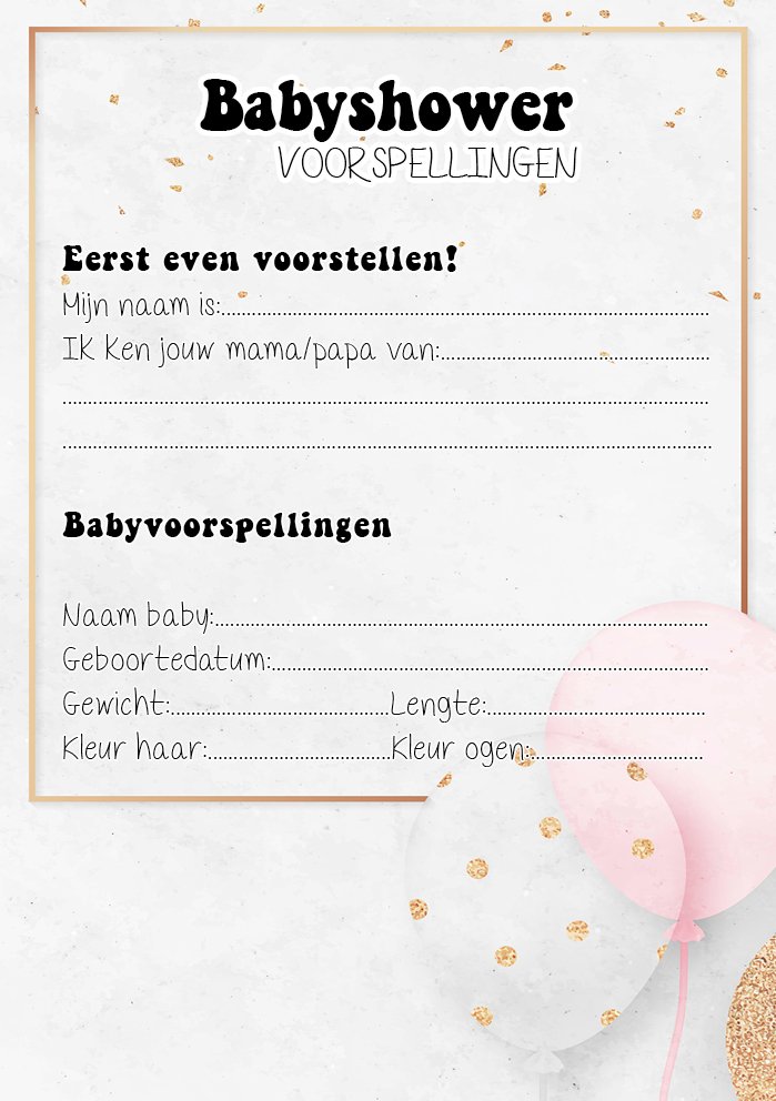 20x leuke babyshower invulkaarten (A5 formaat) babyshower 7 - Ricard