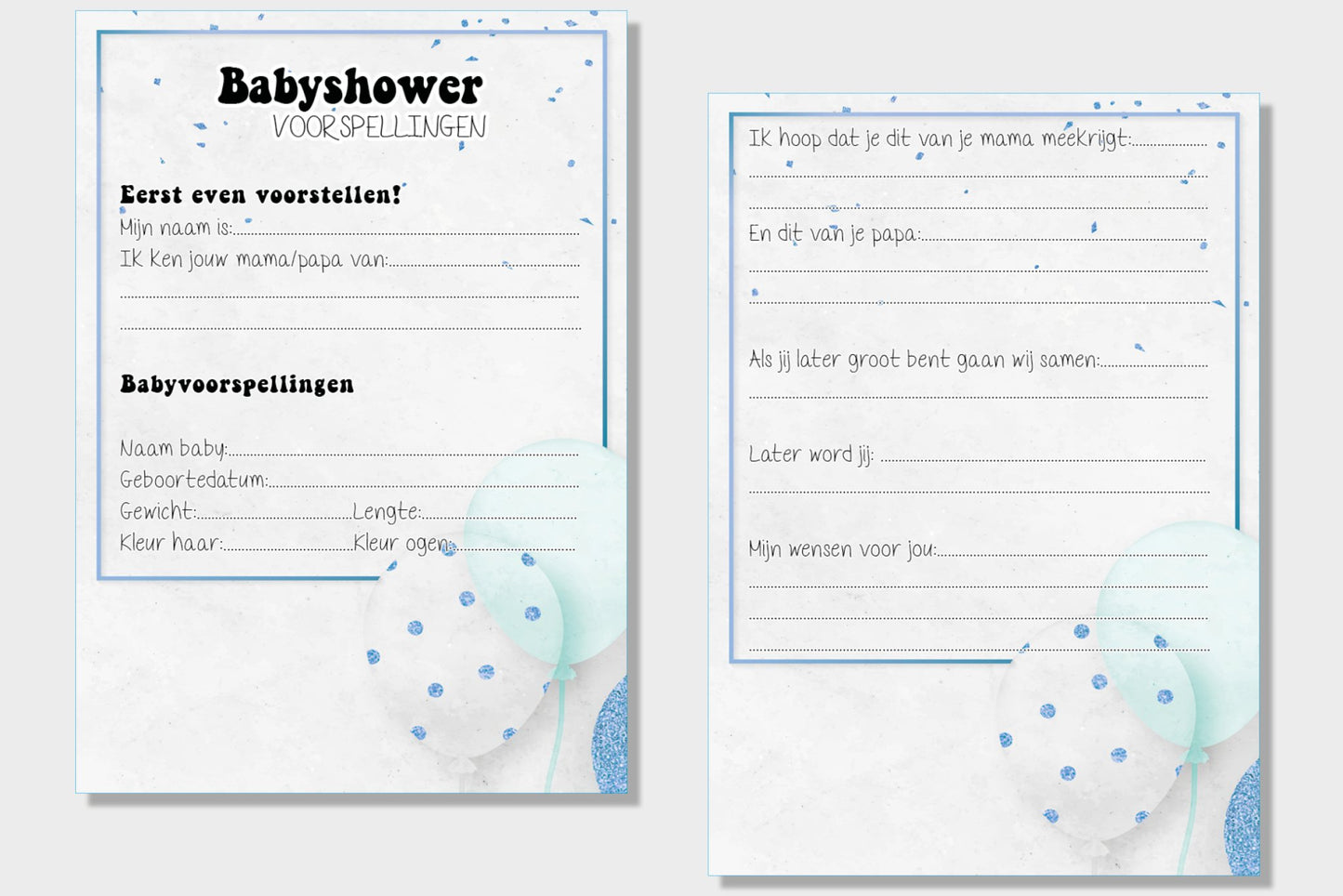 20x leuke babyshower invulkaarten (A5 formaat) babyshower 8 - Ricard