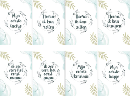 24x Mijlpaalteksten | 24 Milestone Tekst | Grote kaarten (148 mm bij 210 mm) - Milestone07 - Ricard Pictogram stickers -