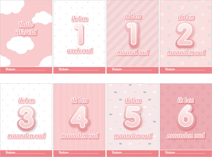 24x Mijlpaalteksten | 24 Milestone Tekst | Grote kaarten (148 mm bij 210 mm) - Milestone08 - Ricard Pictogram stickers -