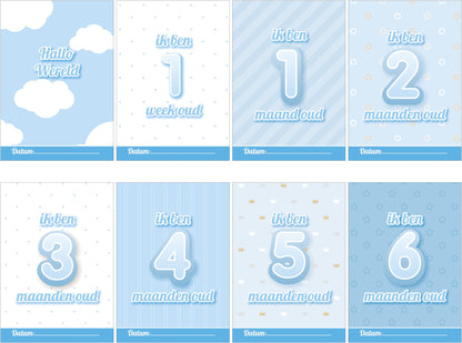 24x Mijlpaalteksten | 24 Milestone Tekst | Grote kaarten (148 mm bij 210 mm) - Ricard Pictogram stickers -
