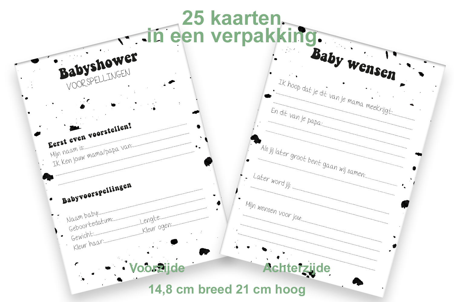 20x leuke babyshower invulkaarten (A5 formaat) babyshower 9