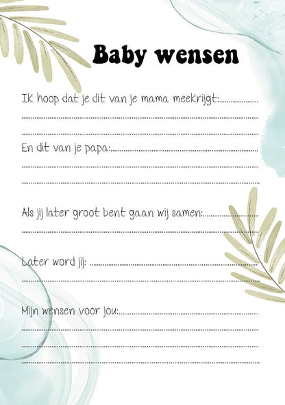 2x20 leuke Babyshowerkaarten | Babyshower | spelletje invulkaarten (A5 formaat) 2x20Babyshower01 - Ricard Pictogram stickers