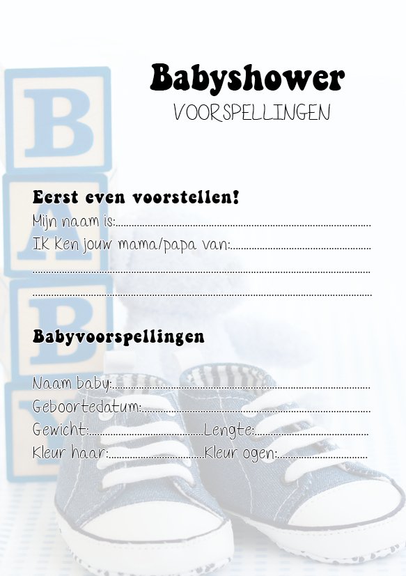 2x20 leuke Babyshowerkaarten | Babyshower | spelletje invulkaarten (A5 formaat) 2x20Babyshower02 - Ricard Pictogram stickers