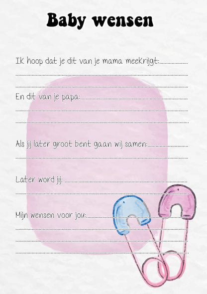 2x20 leuke Babyshowerkaarten | Sspelletje invulkaarten (A5 formaat) 2x20Babyshower06 - Ricard Pictogram stickers -
