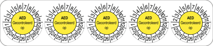 50 Keuringsstickers Aed gecontroleerd op: Rond 35 mm jaartal 23 tot 29 - Ricard Pictogram stickers -