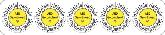 50 Keuringsstickers Aed gecontroleerd op: Rond 35 mm jaartal 23 tot 29 - Ricard Pictogram stickers -