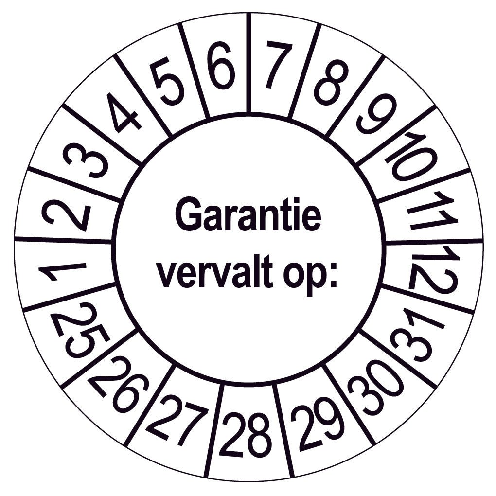 50 Keuringsstickers Garantie vervalt op Rond 35 mm 23 -29 - Ricard Pictogram stickers - 8718133040184