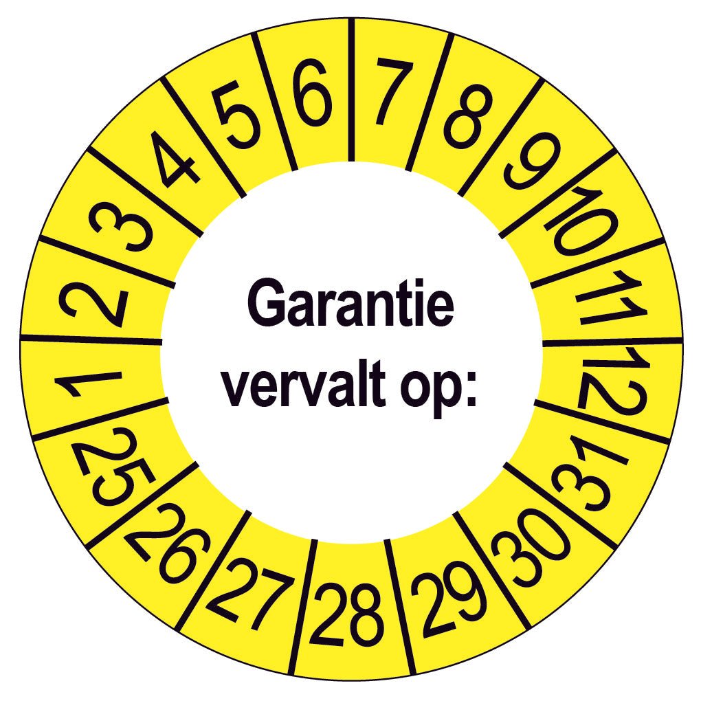 50 Keuringsstickers Garantie vervalt op Rond 35 mm 23 -29 - Ricard Pictogram stickers - 8718133049743